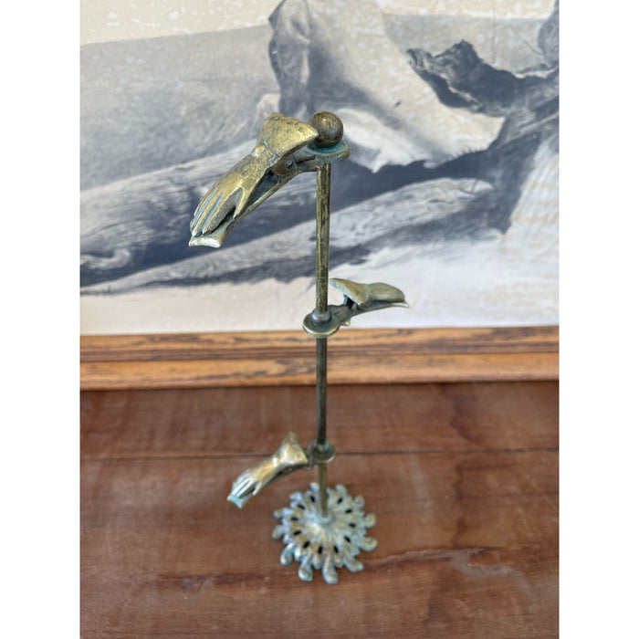 Vintage Paper Holder Stand With Hand Shaped Clips