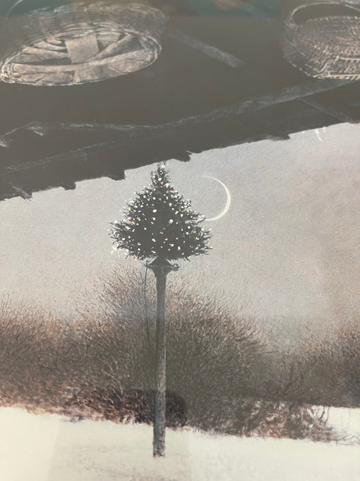 Andrew Wyeth "Crescent" Framed Print with Christmas Tree and Crescent Moon