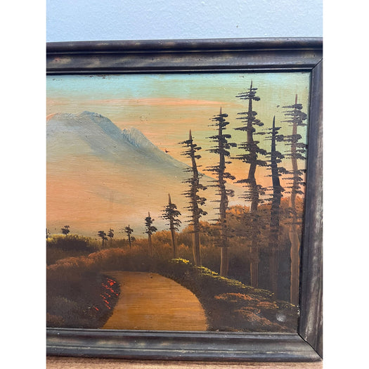 Vintage Framed Original Signed Painting of Mount Rainier
