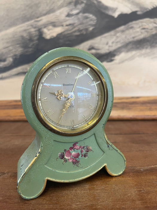 Vintage Miniature German Decorative Clock by Domino With Music Box