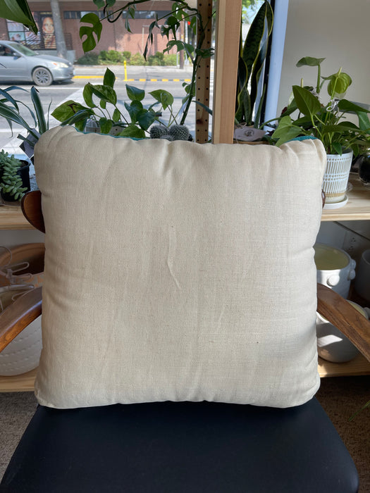 Vintage Possibly Southwestern Wool Kilim Pillow with Geometric Pattern