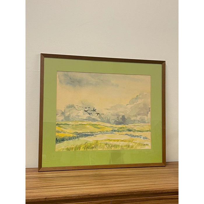 Vintage Original Signed and Framed Landscape Watercolor Painting