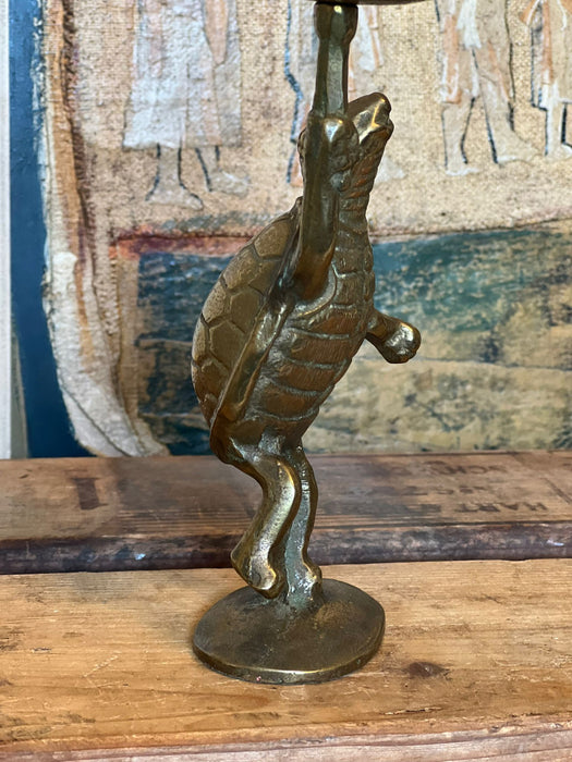 Vintage Standing Turtle Candle Stick Holder