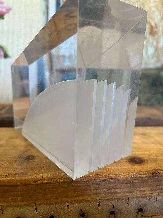 Mid Century Modern Geometric Lucite Bookend (Available by Online Purchase Only)