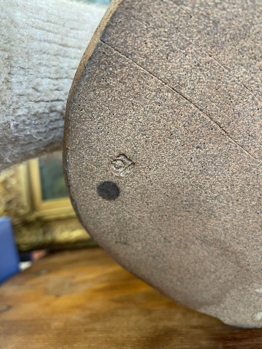 Vintage Studio Pottery Sculptural Vase with Applied Relief and Earth-Tone Glaze