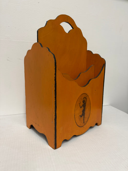 Aged Vintage Magazine Holder with Greek inspired Motif