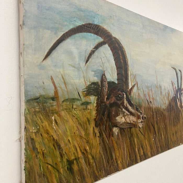 Antelope mid Century modern style canvas painting