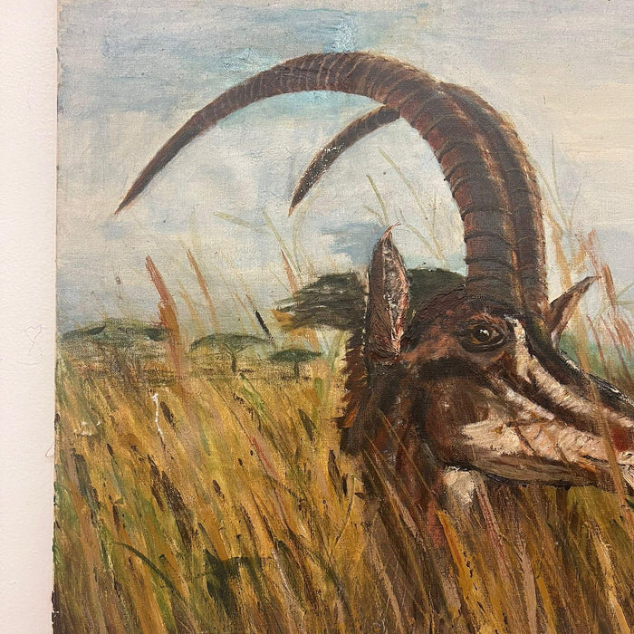 Antelope mid Century modern style canvas painting