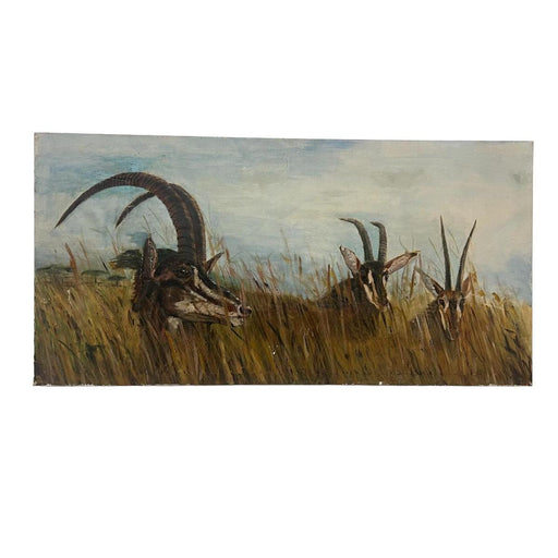 Antelope mid Century modern style canvas painting