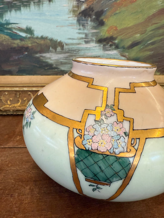 Antique 1918 Hand-Painted Porcelain Vase - PSL Austria Imperial Mark, Signed Floral Art Nouveau Style