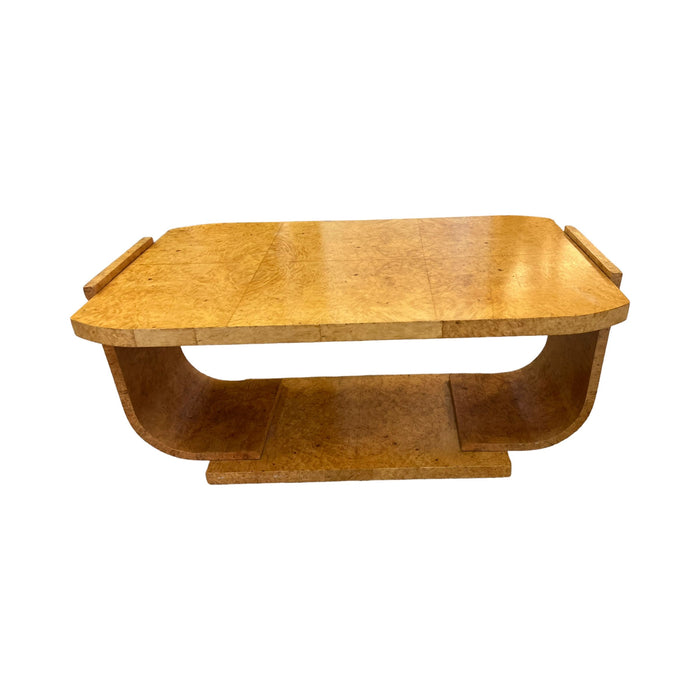 Antique 1920s Art Deco Book Matched Burl Maple Coffee Table Stand