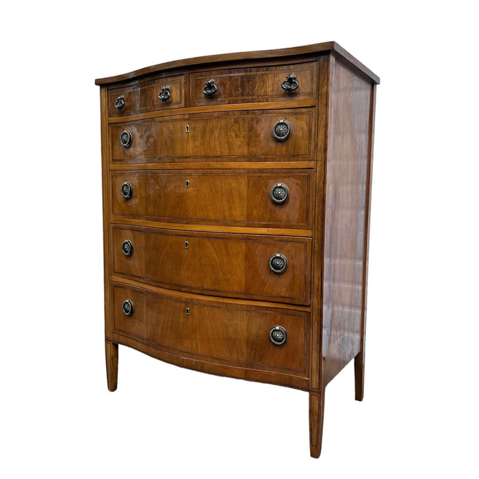 Antique 6 Drawer Dresser Dovetail Solid Wood Drawers With Burl Veneer