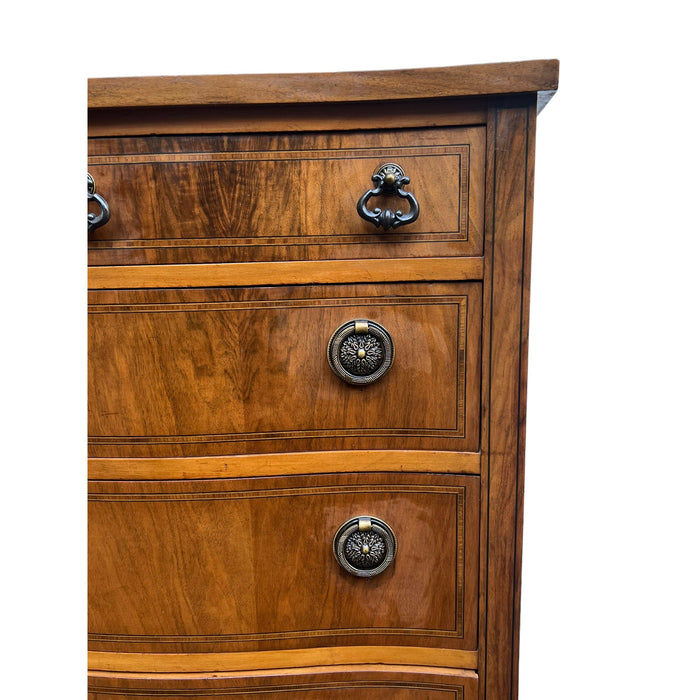 Antique 6 Drawer Dresser Dovetail Solid Wood Drawers With Burl Veneer