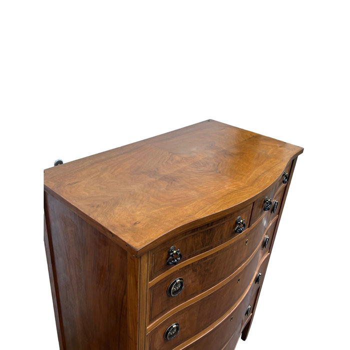 Antique 6 Drawer Dresser Dovetail Solid Wood Drawers With Burl Veneer