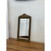Antique Arched Sculpted Wood Frame Mirror With Floral Etching.