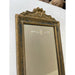 Antique Arched Sculpted Wood Frame Mirror With Floral Etching.