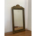 Antique Arched Sculpted Wood Frame Mirror With Floral Etching.