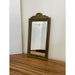 Antique Arched Sculpted Wood Frame Mirror With Floral Etching.