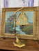 Antique Arts and Crafts Brass and Slag Stained Glass Lamp c.1910 by Salo Metal Arts Company