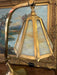 Antique Arts and Crafts Brass and Slag Stained Glass Lamp c.1910 by Salo Metal Arts Company