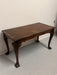 Antique Chippendale Style Solid Wood Coffee Table with Book Matched Walnut Burl Top and Carved Wood Legs. UK Import.