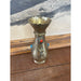 Antique Decorative Brass Bejeweled Vase Red and Blue Accents