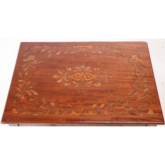 Antique Mahogany Wood Early 20th Century Record Sheet Music Cabinet Edwardian Hand Painted with Key Included (Available by Online Purchase Only)