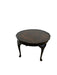 Antique Queen Anne Style Round Low Table with Scalloped Gallery Edge and Cabriole Legs