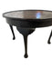 Antique Queen Anne Style Round Low Table with Scalloped Gallery Edge and Cabriole Legs