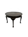 Antique Queen Anne Style Round Low Table with Scalloped Gallery Edge and Cabriole Legs