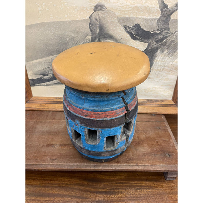 Antique Repurposed Wagon Wheel Hub Decorative Wooden Art Piece.