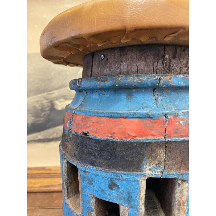 Antique Repurposed Wagon Wheel Hub Decorative Wooden Art Piece.