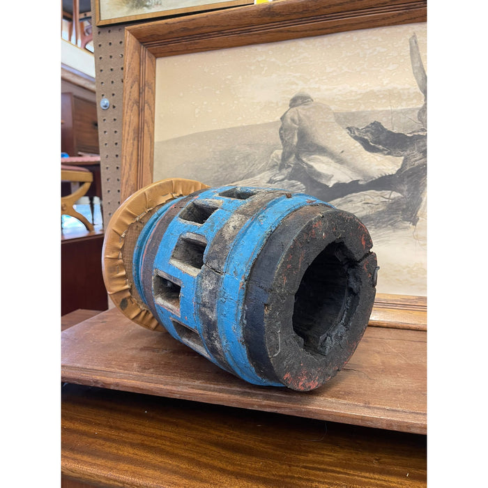 Antique Repurposed Wagon Wheel Hub Decorative Wooden Art Piece.