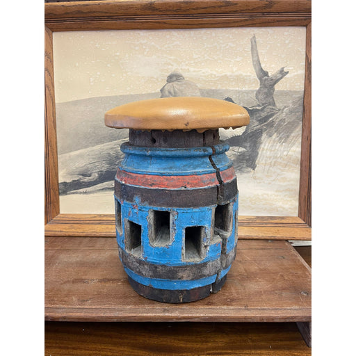 Antique Repurposed Wagon Wheel Hub Decorative Wooden Art Piece.