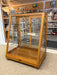 Antique Retail Oak Display Cabinet from Wells Butchers’ Supply Co. Seattle, Slanted Glass Showcase