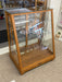 Antique Retail Oak Display Cabinet from Wells Butchers’ Supply Co. Seattle, Slanted Glass Showcase