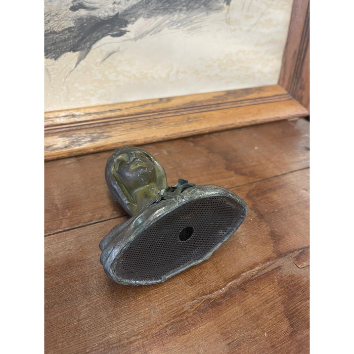 Antique Style Unsigned Sculpture of a Woman with Flower Detail