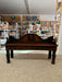 Antique Victorian Carved Oak Hall Bench Intricate Floral Design Entryway Furniture