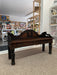 Antique Victorian Carved Oak Hall Bench Intricate Floral Design Entryway Furniture