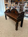 Antique Victorian Carved Oak Hall Bench Intricate Floral Design Entryway Furniture