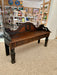 Antique Victorian Carved Oak Hall Bench Intricate Floral Design Entryway Furniture