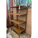 Antique Wood Turned Bookshelf or Bookcase Metal Accents Fixed Shelves