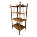 Antique Wood Turned Bookshelf or Bookcase Metal Accents Fixed Shelves