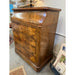 Antiques 19th Century Burlwood Dresser With Four Drawers and Bar Top and Patina Glass With Key