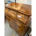 Antiques 19th Century Burlwood Dresser With Four Drawers and Bar Top and Patina Glass With Key