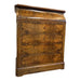 Antiques 19th Century Burlwood Dresser With Four Drawers and Bar Top and Patina Glass With Key