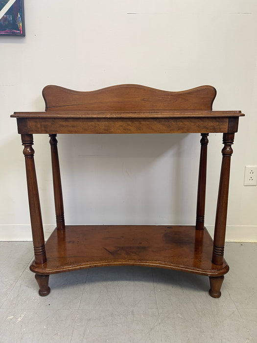 Antique Wooden Console Side Table With Turned Legs.