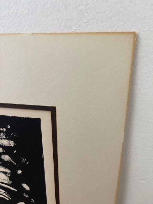Vintage Black and White Expressionist Portrait Print, Signed and Numbered Limited Edition