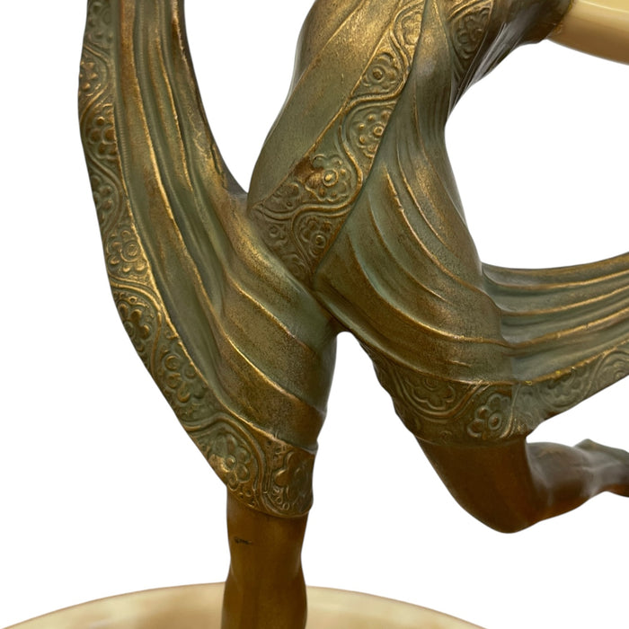 Art Deco Style Figural Dancer Sculpture with Dish.