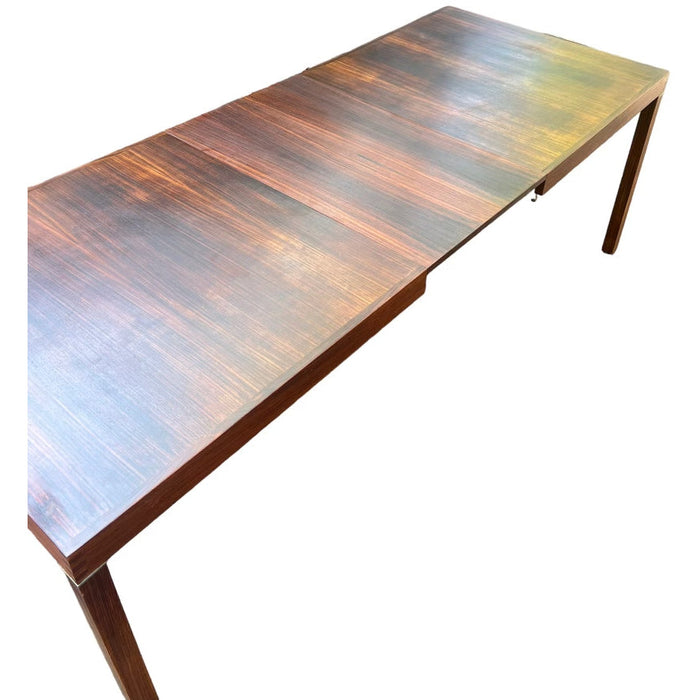 Vintage Danish Mid Century Modern Rosewood Dining Table Parsons with Extension Leaf (Available for Online Purchase Only)